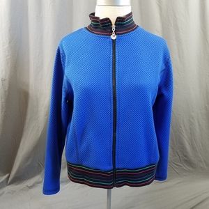 IActive zip front top blue long sleeve petite M